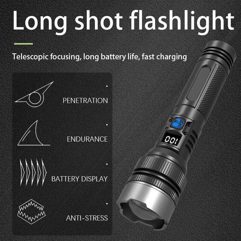 Long Distance 1000 Meter Flash Type C Rechargeable LED Tactical Flashlight FSH300picture3