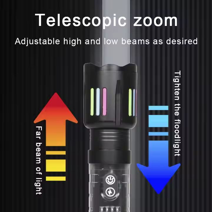 Portable Rechargeable Aluminium Black LED Flashlight FSH290picture4