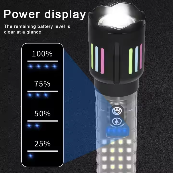 Portable Rechargeable Aluminium Black LED Flashlight FSH290picture5