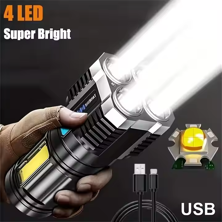 Outdoor Super Bright COB 4 LED Rechargeable Flashlight Torch Light FSH270picture3