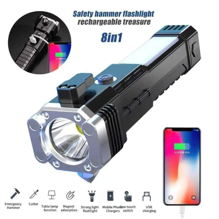 Outdoor Super Bright Emergency Safety Tools USB Rechargeable Waterproof Flashlight FSH160picture2