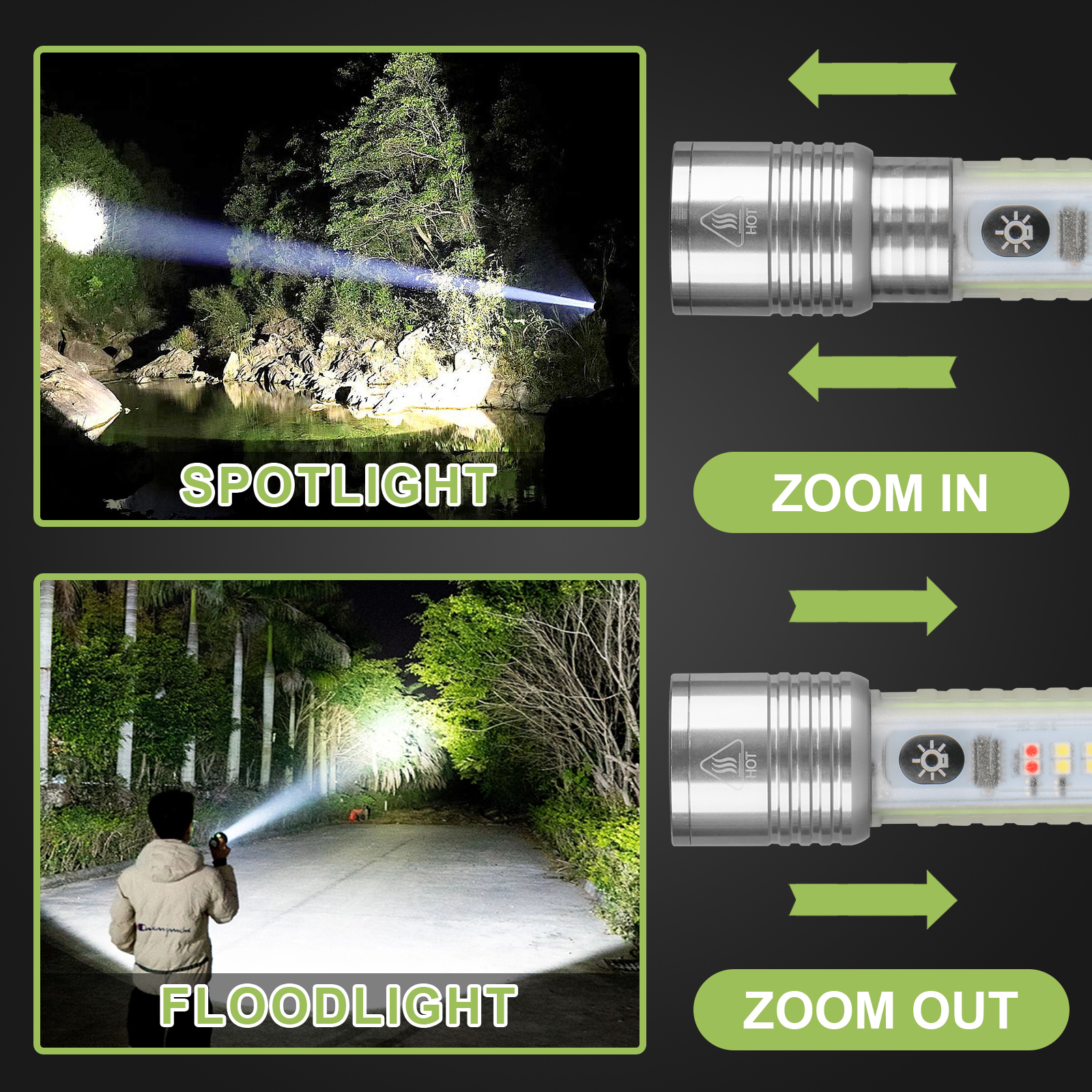 USB Rechargeable LED Zoomable Flashlight with Magnetic FSH520picture3