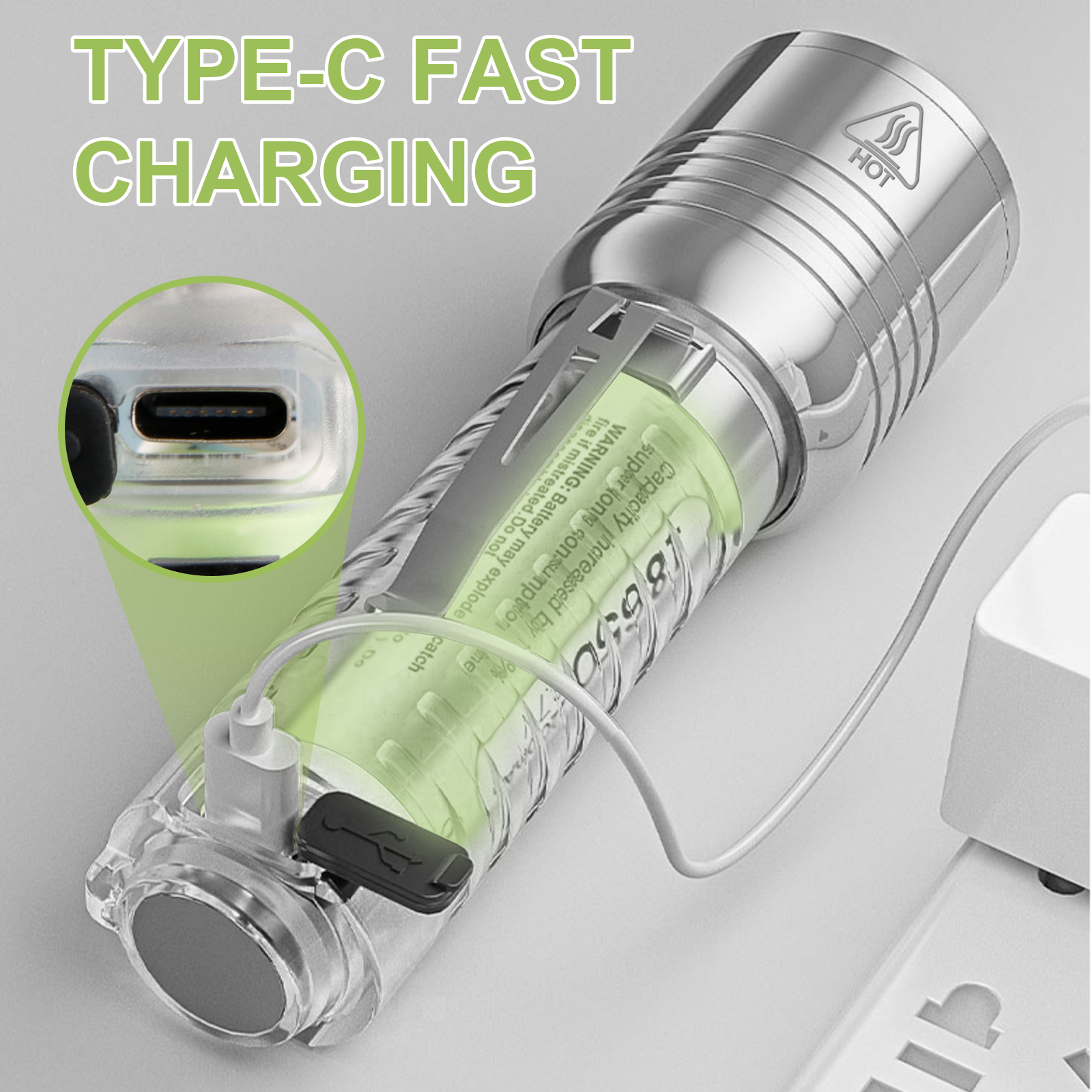 USB Rechargeable LED Zoomable Flashlight with Magnetic FSH520picture4