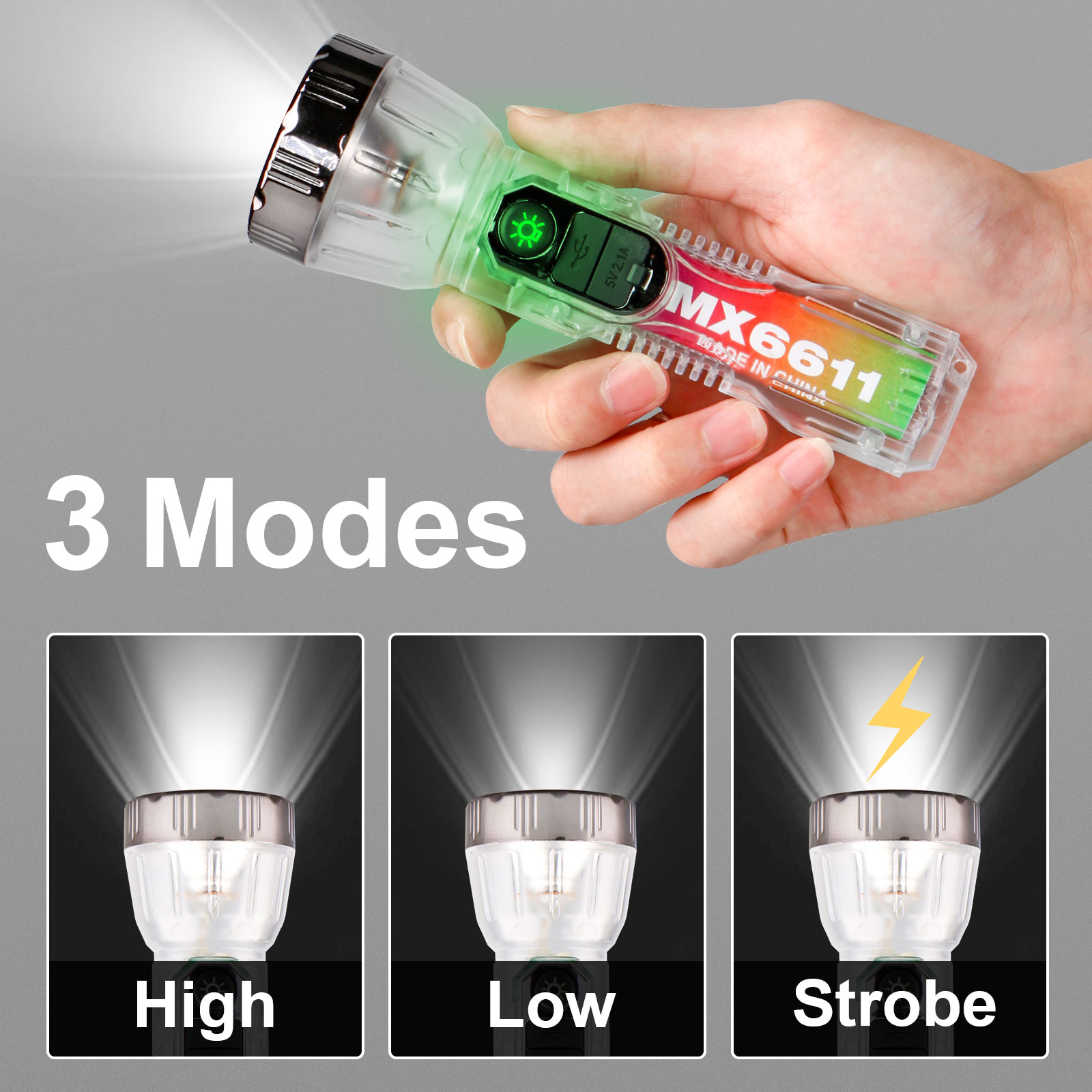 Multifunctional USB Rechargeable LED Torch Flashlight FSH540picture3