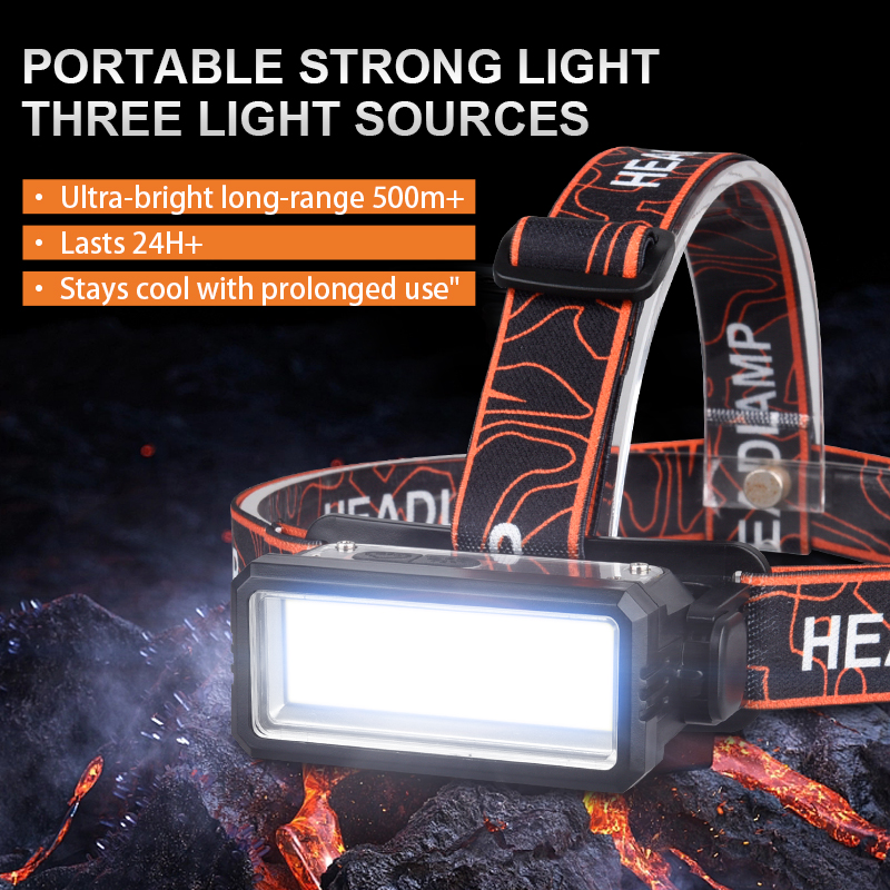 Induction Rechargeable Outdoor Smart Screen Display Running Fishing Headlight HDL5400picture2
