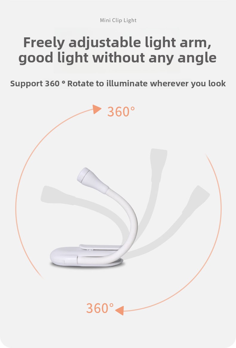 Guangli USB Rechargeable Mini Energy-saving LED Book Light