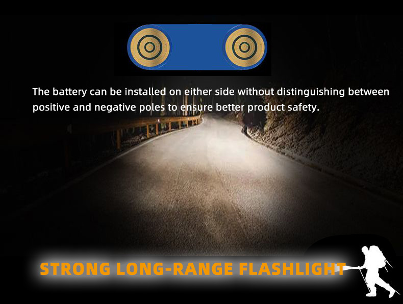 Portable High Beam LED Explosion-Proof Torch Flashlight PC Housing Search Light