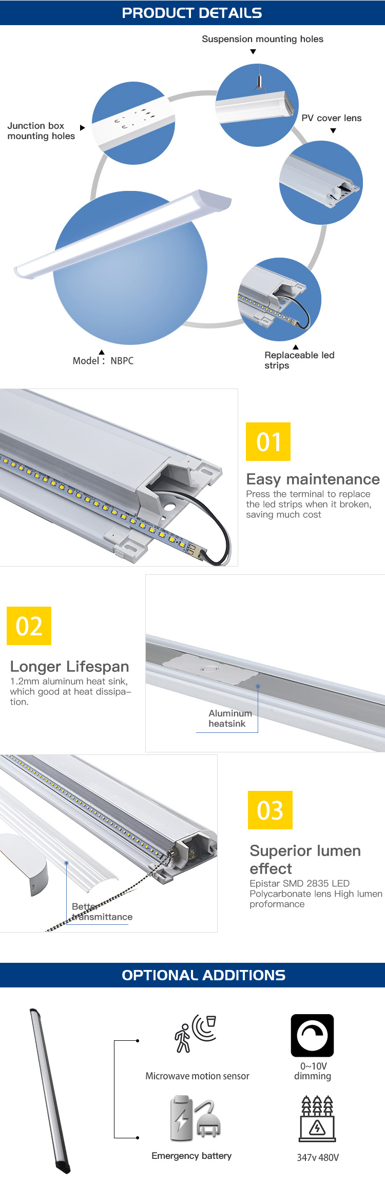 OGJG Dimmable Wooden Color Lamp up and Down Lighting  Bedroom Led Linear Tube Light