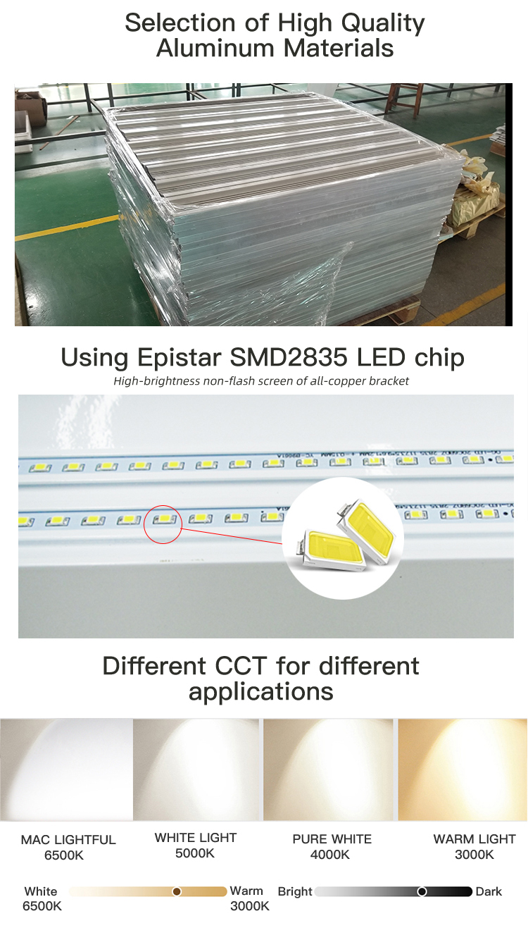 OGJG Wood Grain Color Warehouse Emergency Led Linear Custom Light Fixtures
