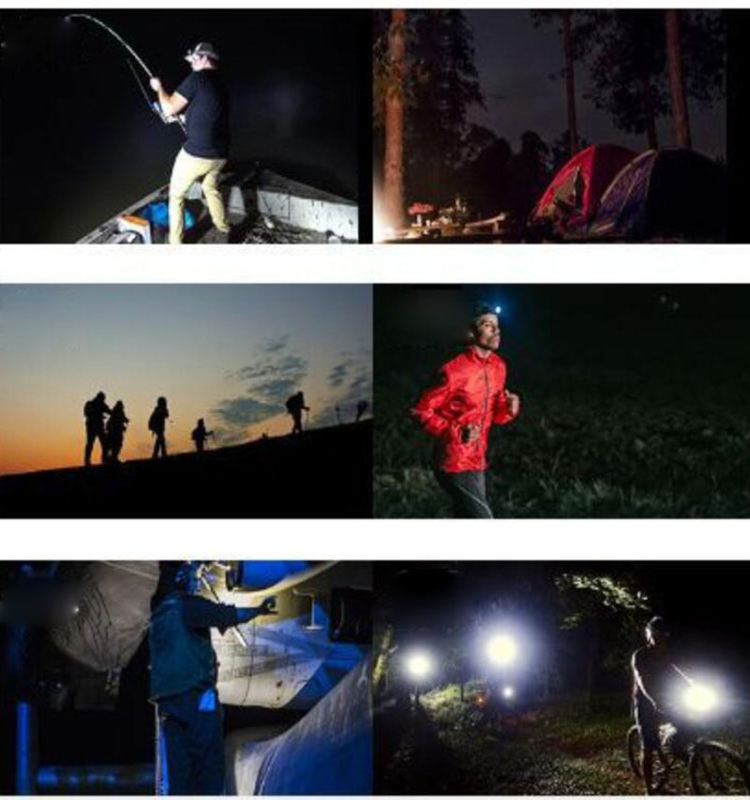 10W Super Bright USB Rechargeable LED Headlamp AAA Battery with 18650 Lithium Ion ABS 90 for Hiking