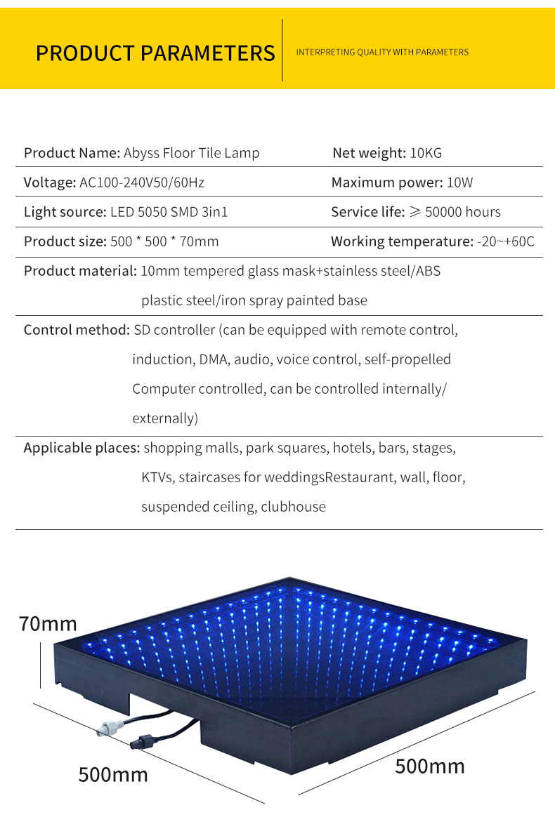 Led 3d Dance Floor Portable Dance Floor Panel Magnetic Led  Dance Floor Wedding Light for Stage Light