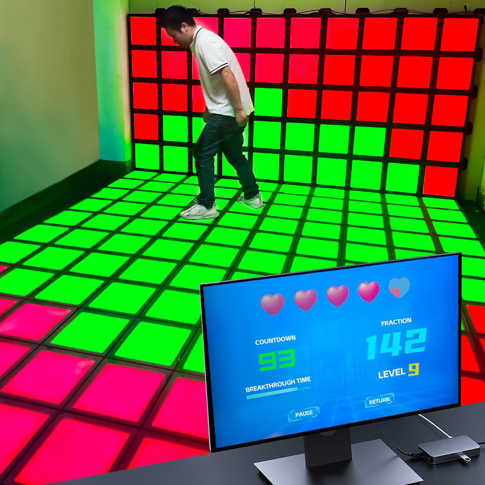 Interactive LED Dance Floor 30<i></i>x30cm Active Game for Indoor Use Fun Facility for Amusement Park & Game Rooms
