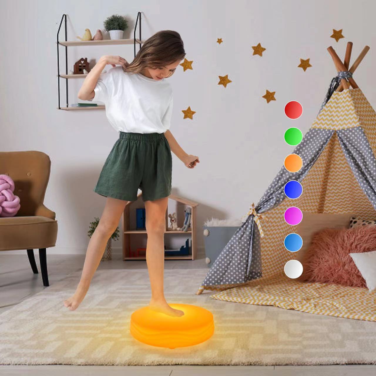 LED Furniture Kids Toy LED Touch Co<i></i>ntrol Dance Floor Music Plastic Floor Light
