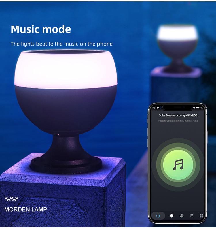 Yunduo Solar Gate Pillar Lights Post Main Gate Lamp Modern Outdoor Pillar Light