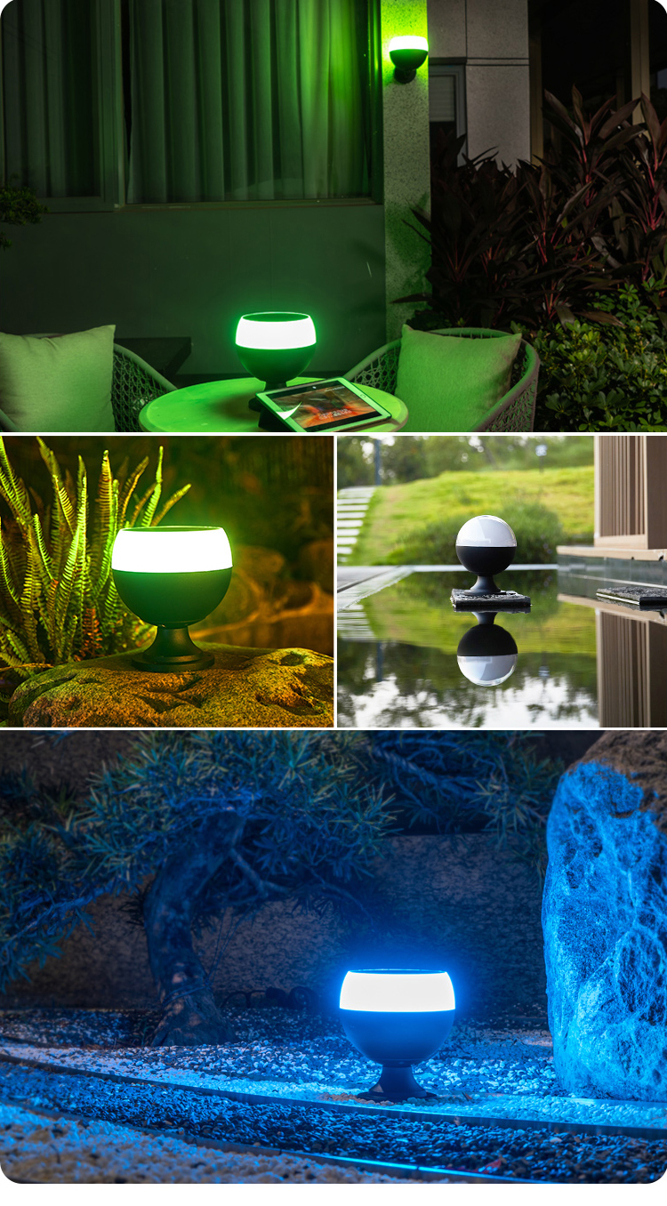 Yunduo Solar Gate Pillar Lights Post Main Gate Lamp Modern Outdoor Pillar Light