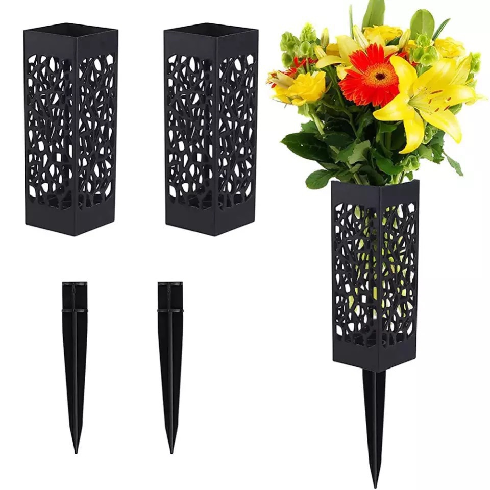 Waterproof Pastoral Garden Basket for Outdoor Courtyard Lawn Cemetery Tomb-Sweeping LED Light Cross-Border Fresh Flower Basket