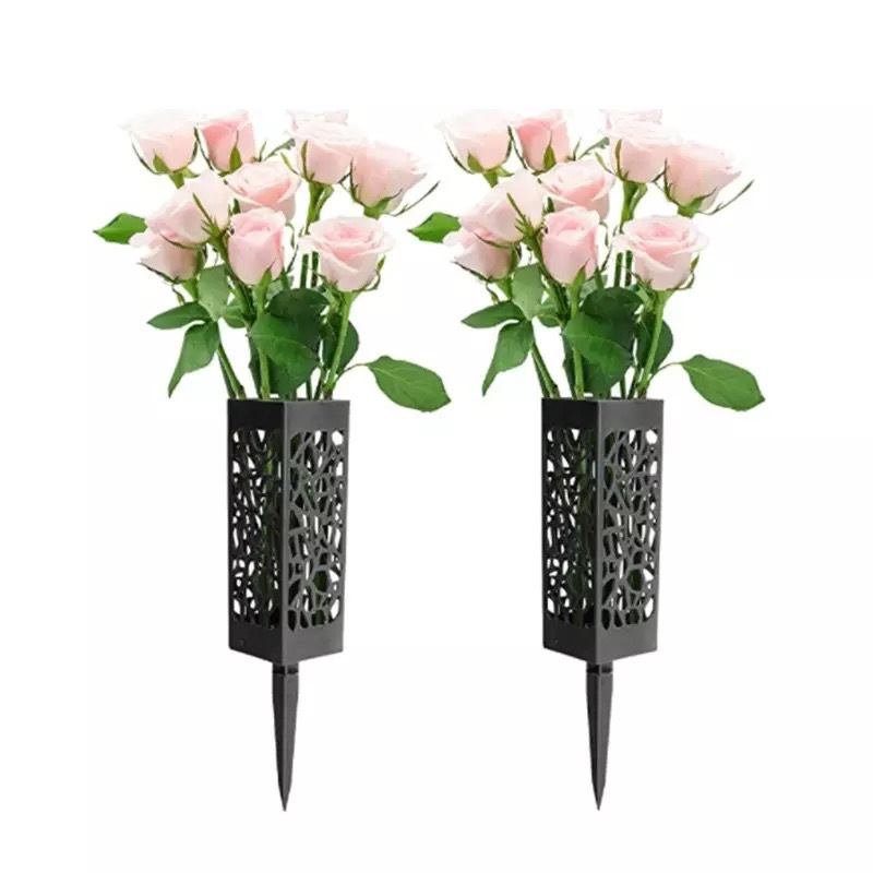 Waterproof Pastoral Garden Basket for Outdoor Courtyard Lawn Cemetery Tomb-Sweeping LED Light Cross-Border Fresh Flower Basket