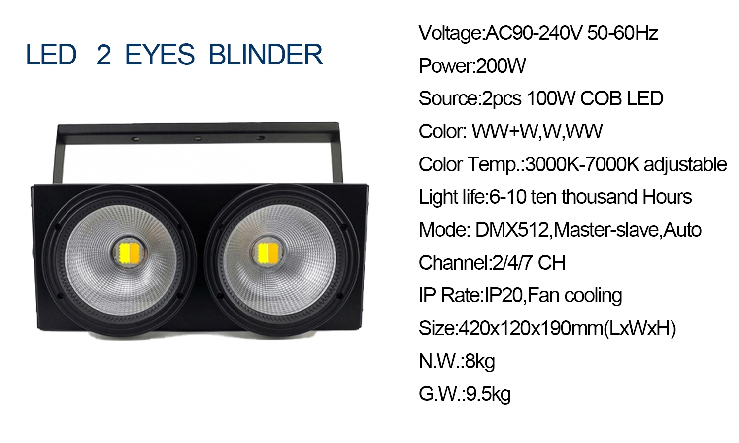 Professio<i></i>nal Stage Equipment 200W  LED Par COB Spectator Lamp Stage Light for Stage Wedding Dj Lights