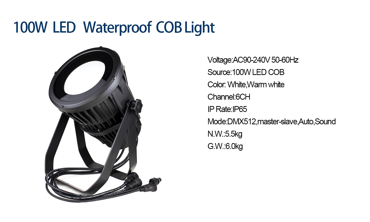 Factory Price Waterproof Dj Led COB Par Lights 100w 2in1 COB Outdoor Stage Lightings