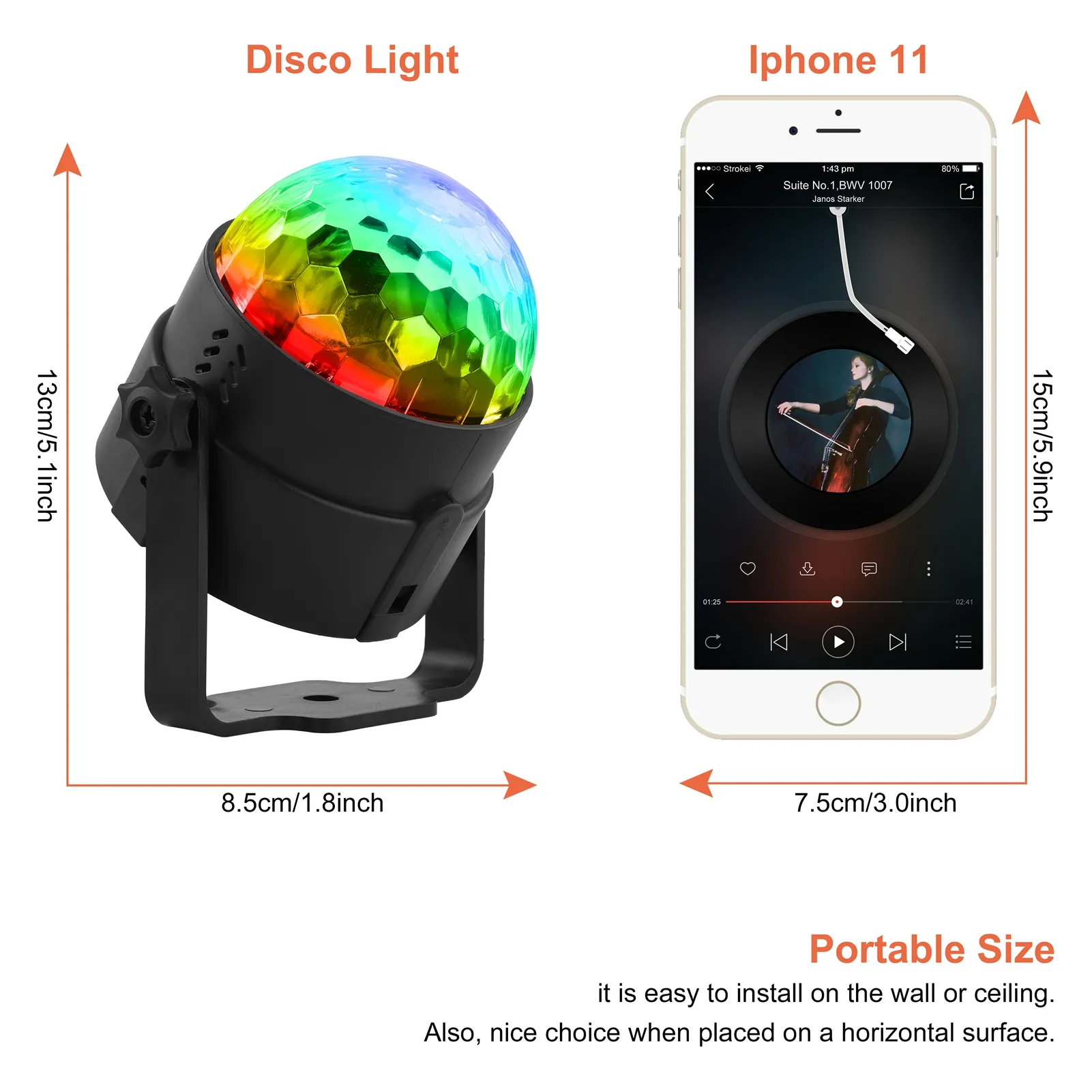 RGB LED Magic Ball Lamp 3 Beams Stage Disco Lighting DBL120picture5