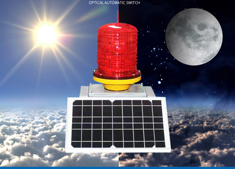 Solar Beacon High Building Led Aircraft Warning Light Outdoor Wall Mounted Flashing Aviation Obstruction Lights for Tower