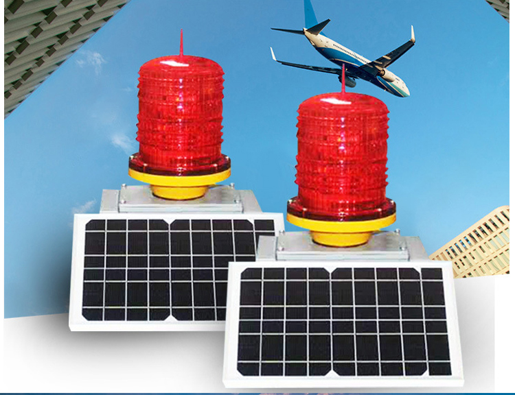 Solar Beacon High Building Led Aircraft Warning Light Outdoor Wall Mounted Flashing Aviation Obstruction Lights for Tower