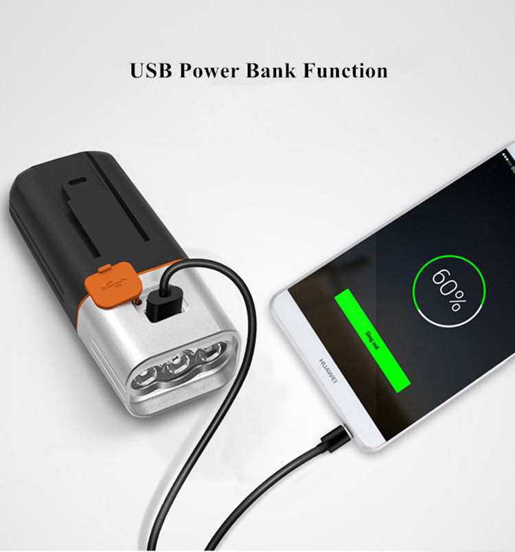 Highest Level Super Bright Best Waterproof Free Rotation Power Bank Usb Charger 3 Models Led Light Bike Headlight Rechargeable