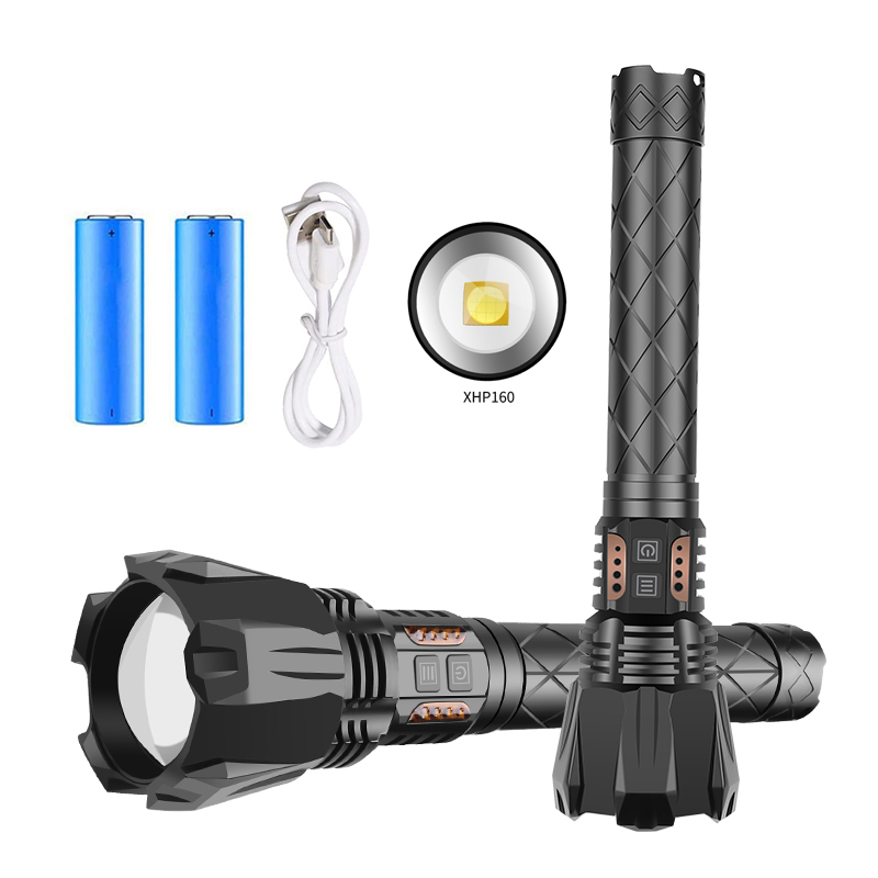 5000LM Zoomable Battery Display 500M Range Super Rescue Flashlight FSH730