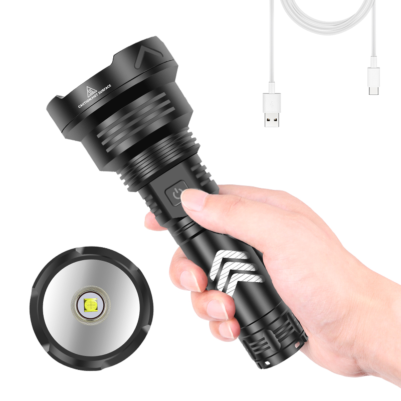 3 Modes USB Rechargeable Telescopic Zoom 90000 Lumen LED Flashlight FSH760