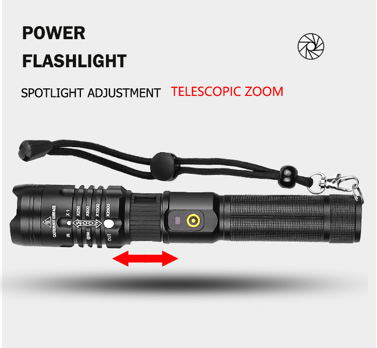 XHP50 LED High Lumen Telescopic Zoom Flashlight FSH1330picture4