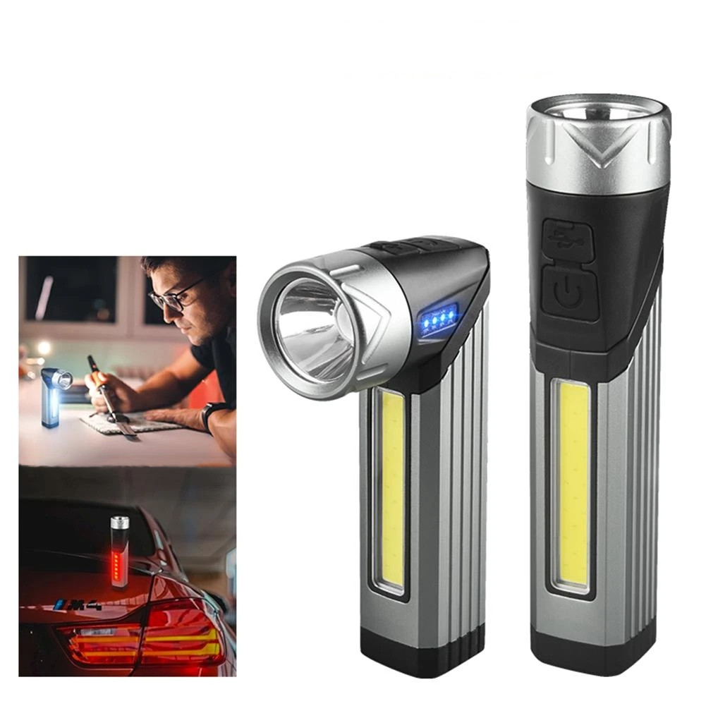 90° Rotating USB Rechargeable Portable Waterproof LED Flashlight FSH790