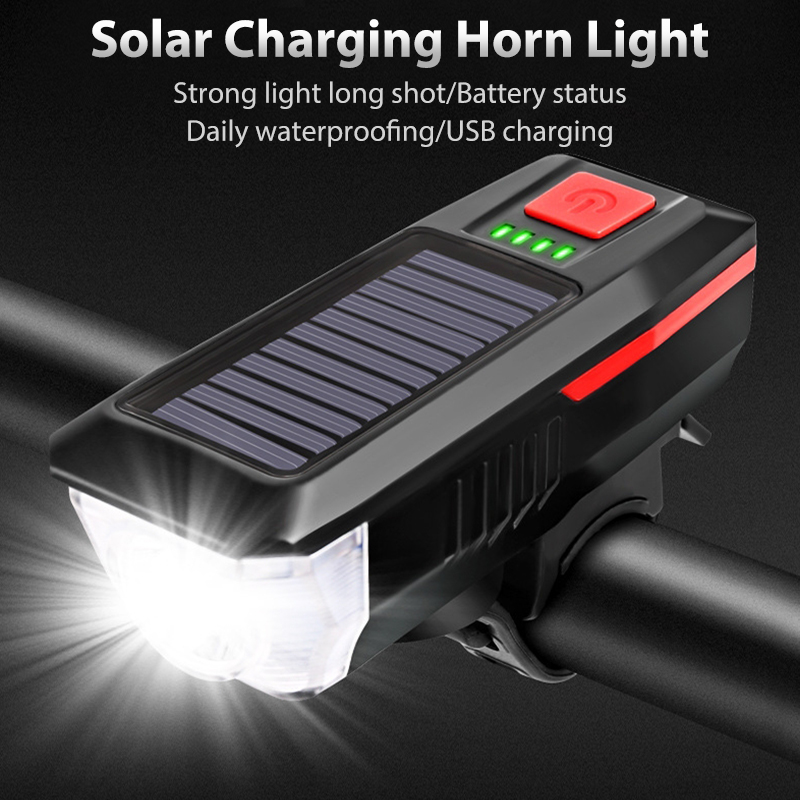 300 Lumens Waterproof Solar Rechargeable LED Bicycle Front Light BKE290picture2