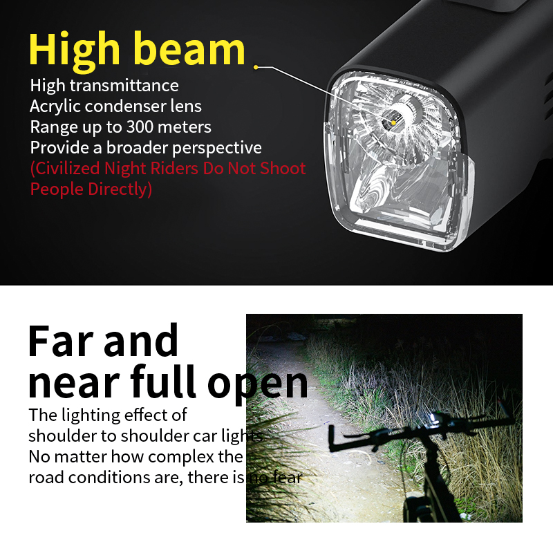 Dual Light Bicycle Headlight 1200 Lumens Rechargeable Bike Light BKE310picture6