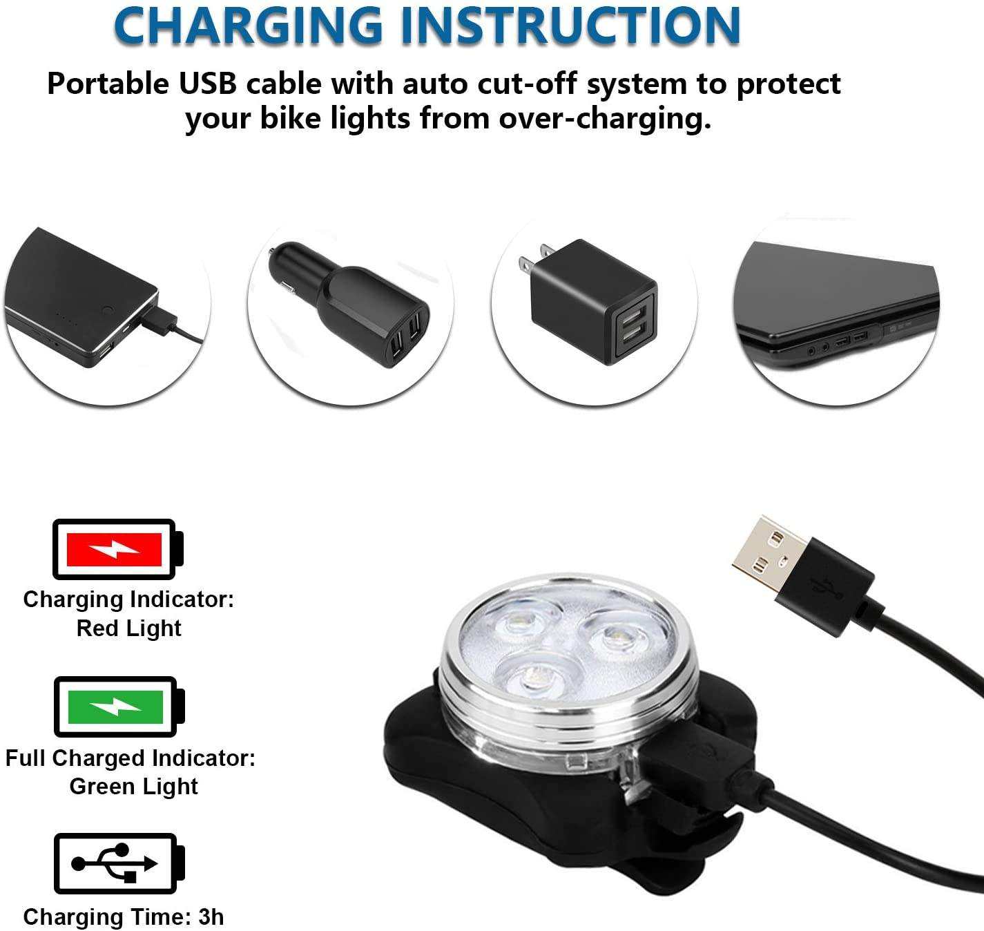Waterproof Night Riding Bicycle Accessories Rechargeable Bike Light BKE350picture4