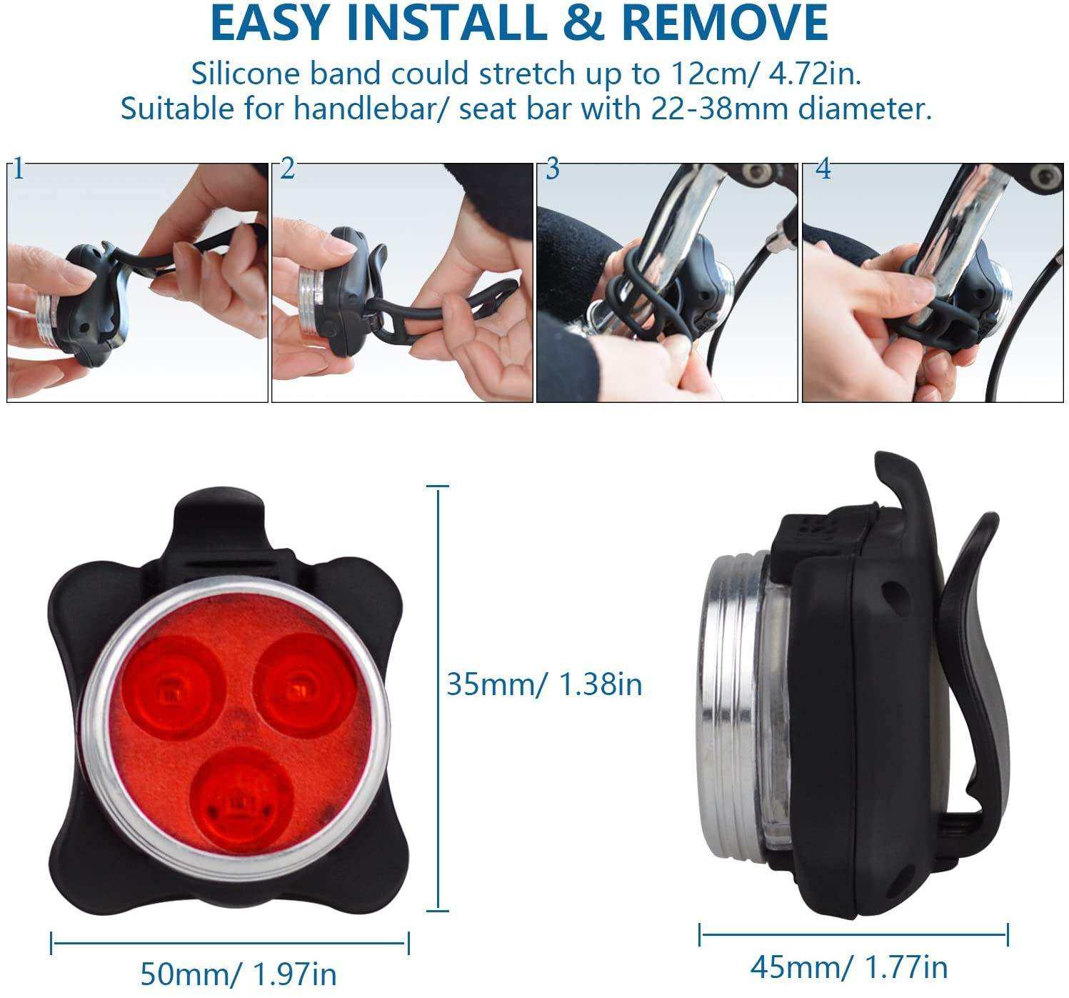Waterproof Night Riding Bicycle Accessories Rechargeable Bike Light BKE350picture5
