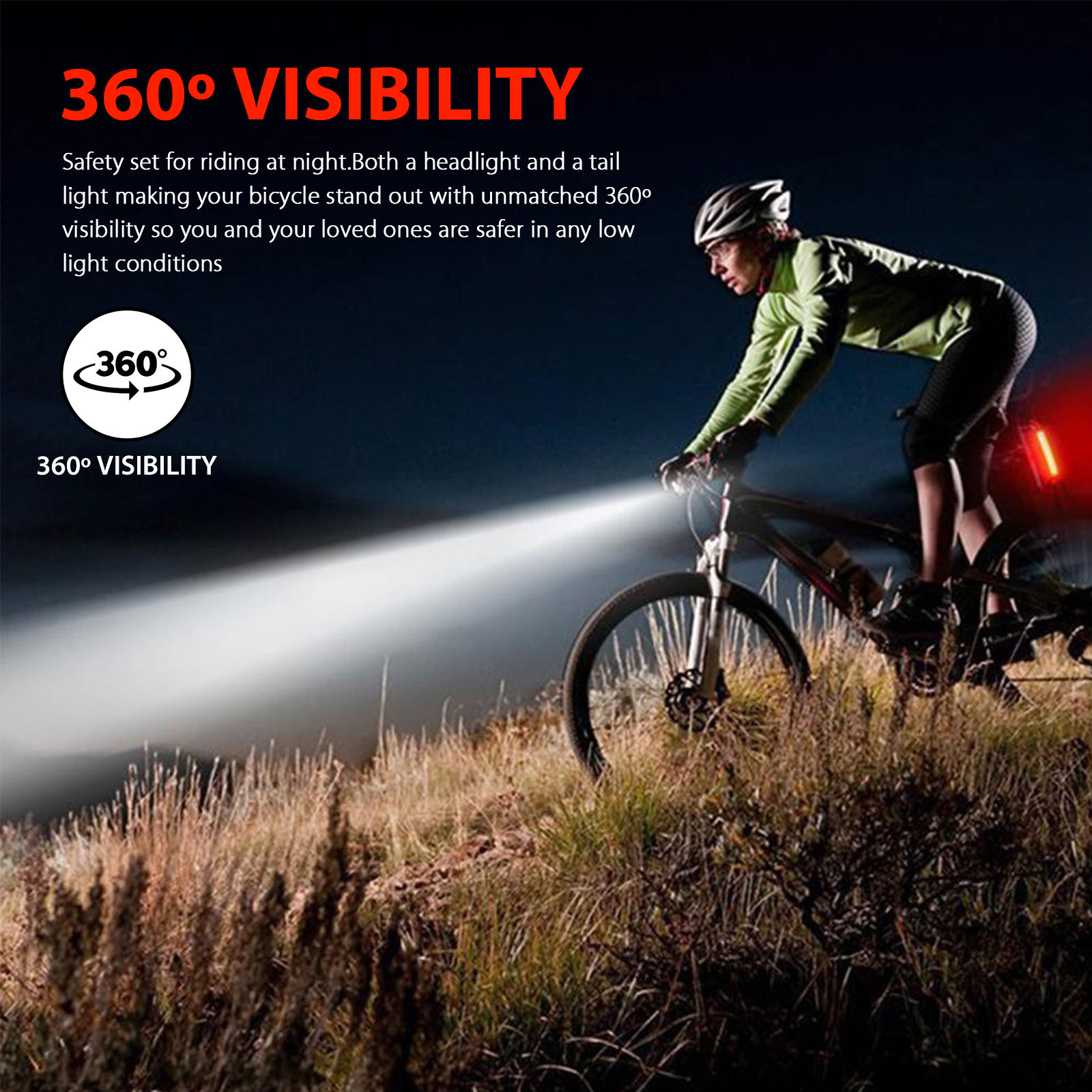 Mountain Bike Cycle Rear Tail Front Light Set LED Bicycle Light BKE360picture6