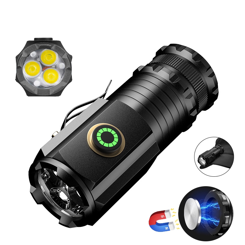 USB Magnet High Power Super Bright LED Rechargeable Small Mini Flashlight FSH1160