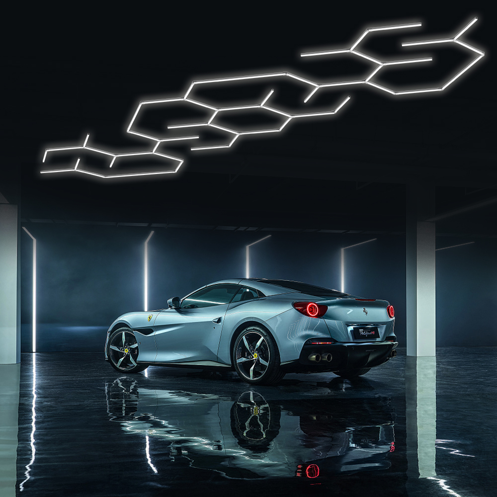 Frosted Ceiling Car Wash LED Hexagonal Workshop Lights HEX130picture3
