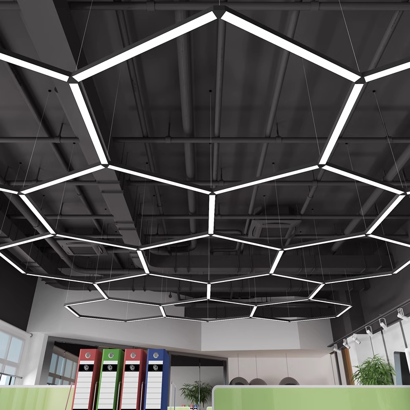 Hexagon Linkable Linear LED Garage Light for Car Wash Shops HEX160picture2