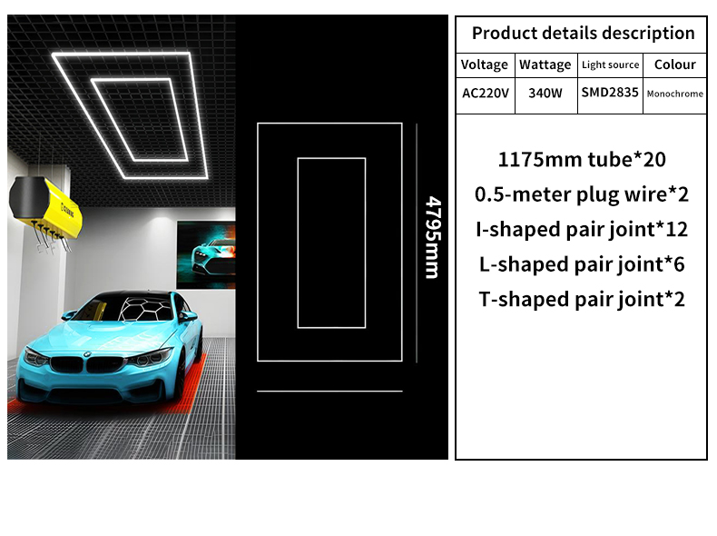 Super Bright 399W LED Hexagon Garage Lights 6500K 14 Hexagon Ho<i></i>neycomb Car Detailing Warehouse Workshop ba<i></i>sement Gym Lighting