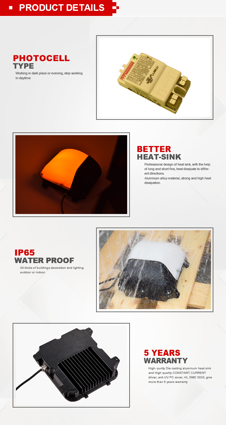 Industrial Led 30w 50w 80w 100w Outdoor Wall Lamp   Ip66  Light Price Led