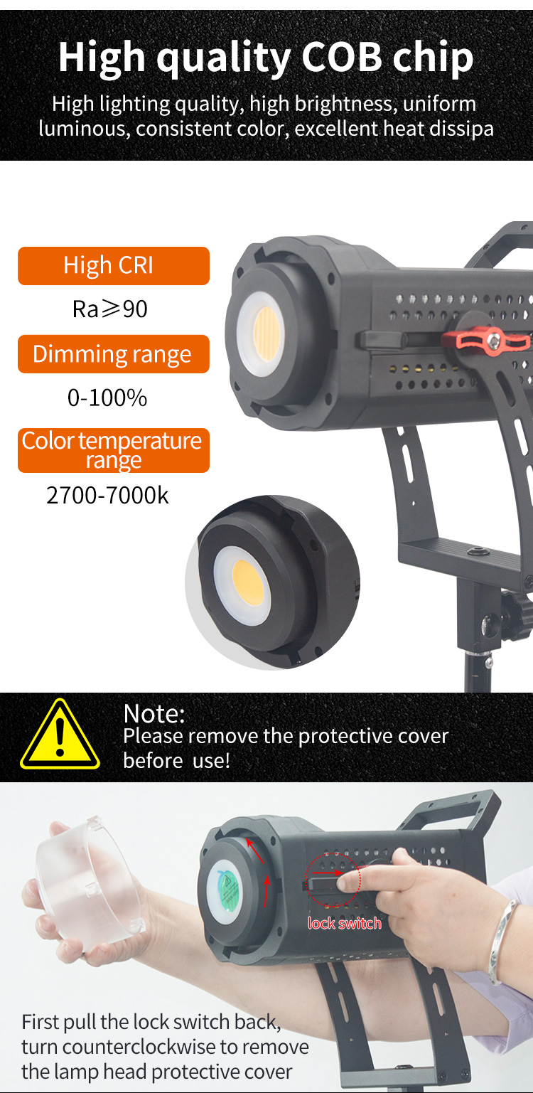 High Brightness COB Cinematic Studio Lighting for Photo & Video Shooting 1-Year Warranty