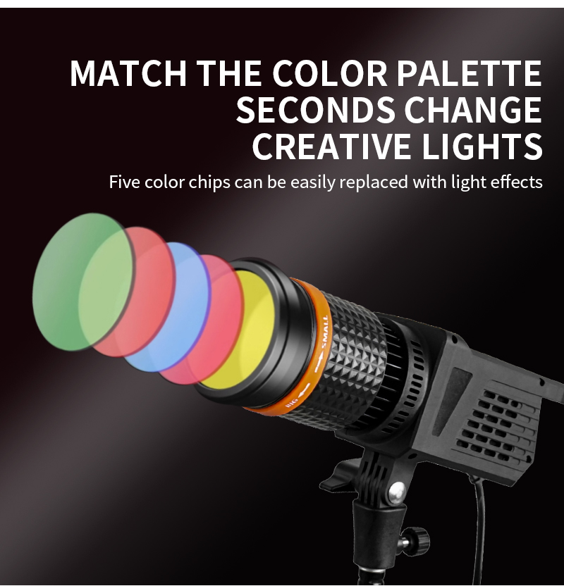 40W COB Spotlight Compact Focusing Video LED Fill Light for Live Streaming and Portraits