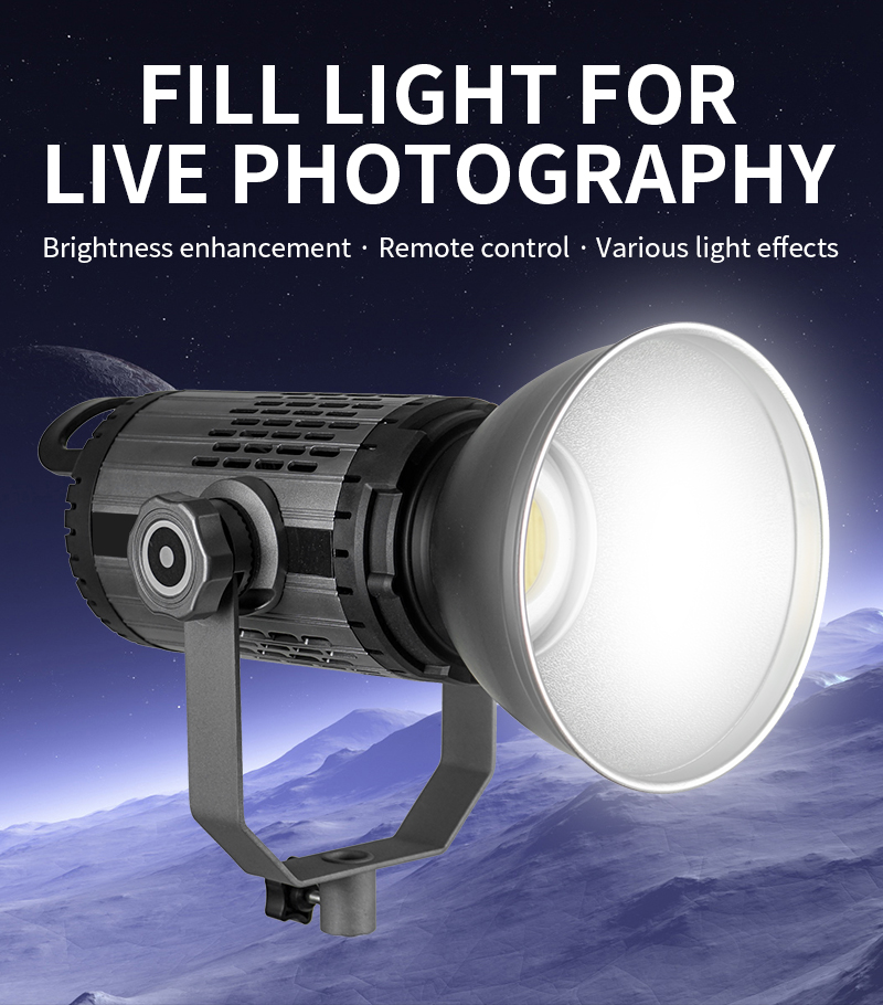 250W COB Studio Video Light Equipment With U-shaped Bracket for Video and Photography