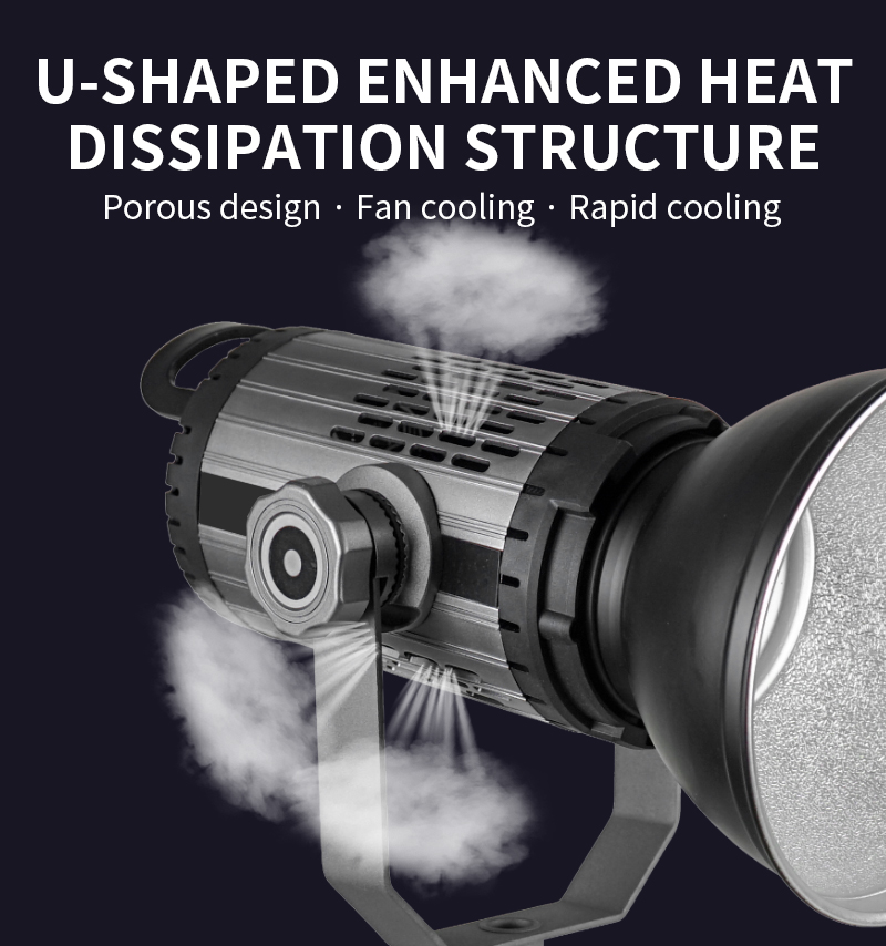 250W COB Studio Video Light Equipment With U-shaped Bracket for Video and Photography