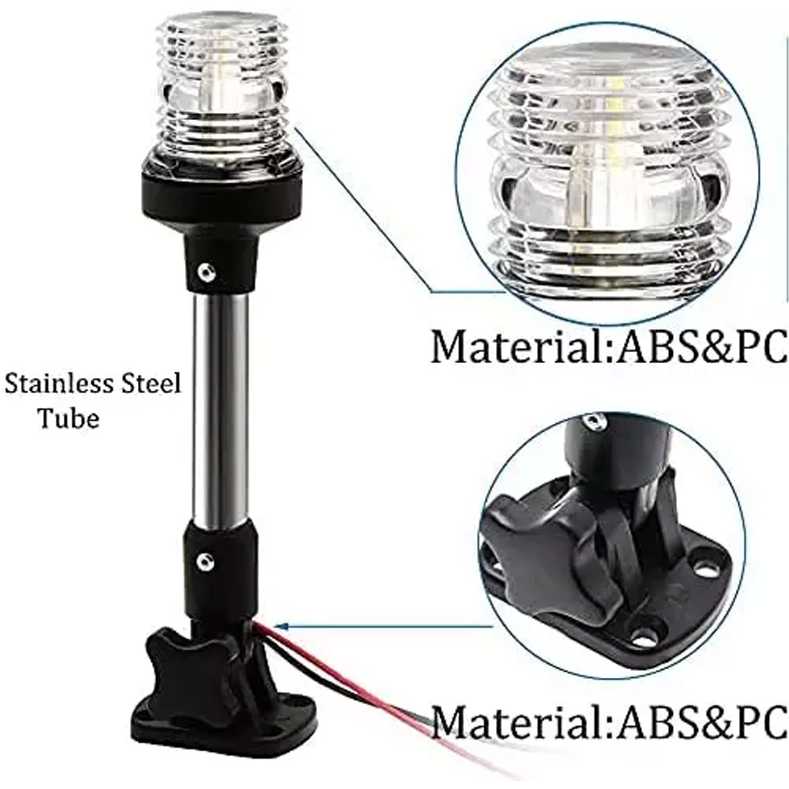 3 Nautical Mile Fold Down Boat Stern Navigation Work Light MAN270picture5