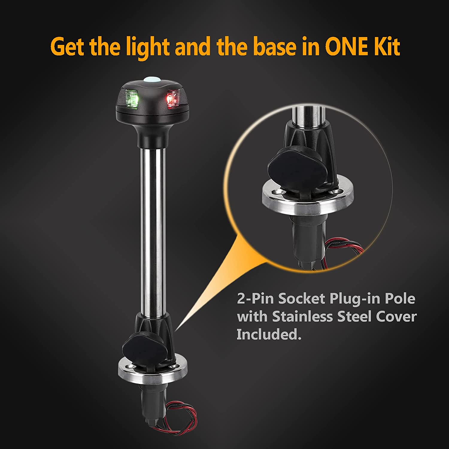 LED Bi-Color Navigation Bow Light LED with White Work Light MAN280picture4