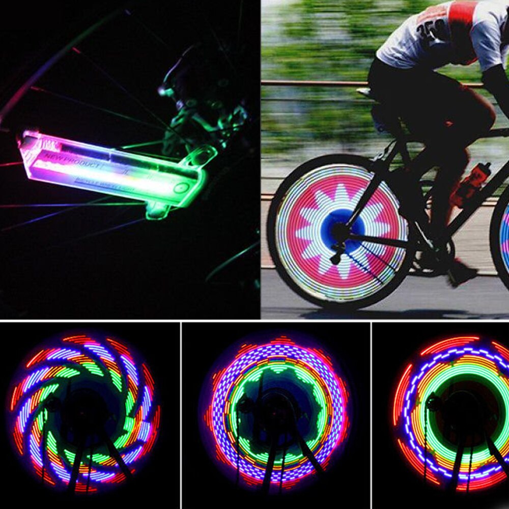 Double Sided Colorful LED Indicator Lights for Bike Wheel Mountain Bike Warning Tire Signal Wheel Lights