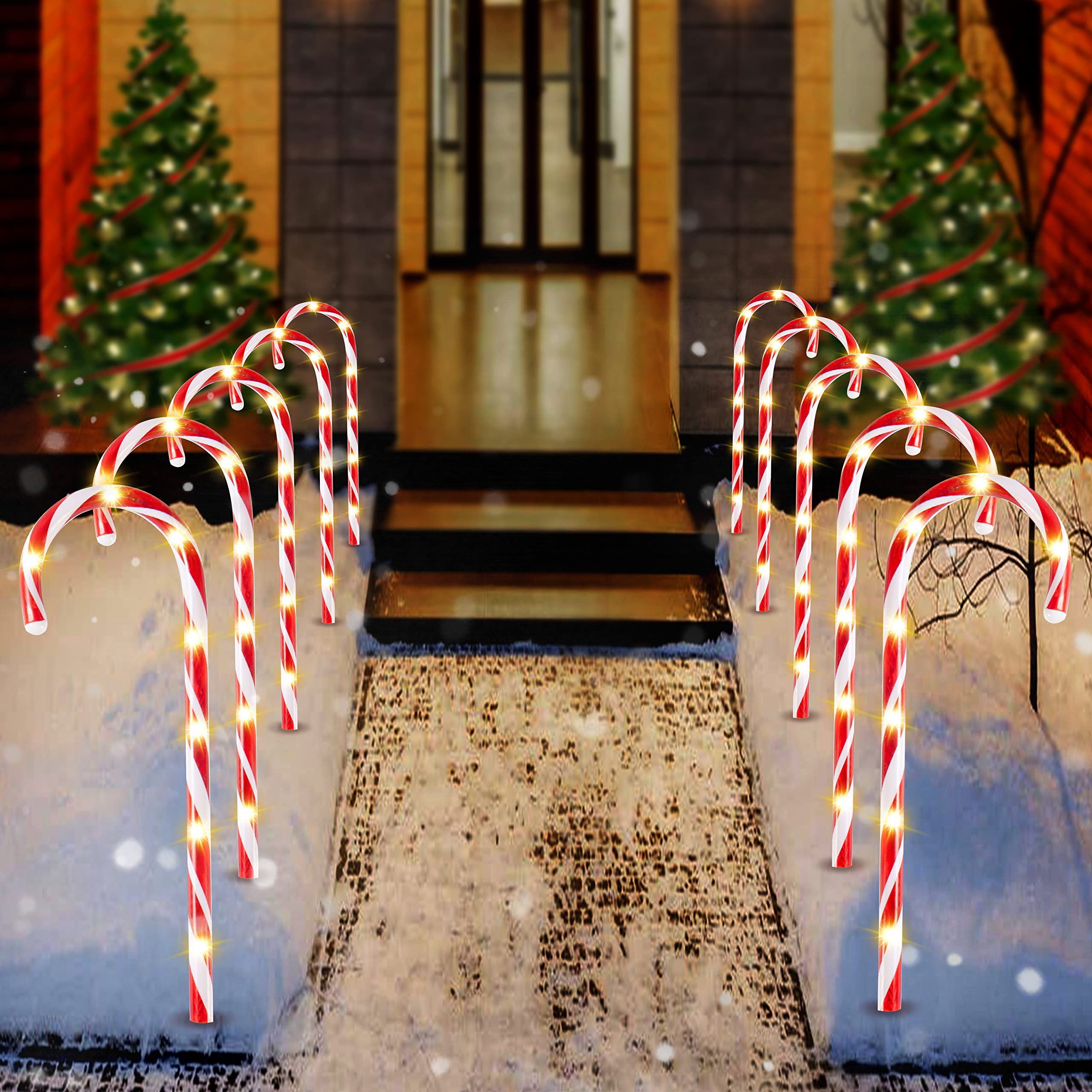 10 IP65 Christmas Candy Cane Pathway Lights XMS3100picture2