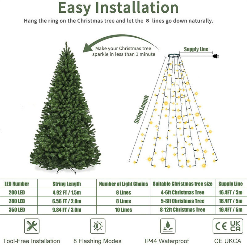 Waterproof Fairy String Decorations LED Indoor Outdoor Christmas Tree Lights XMS3200picture6